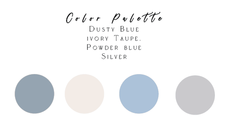 Color Palette with soft blues and greys and with names